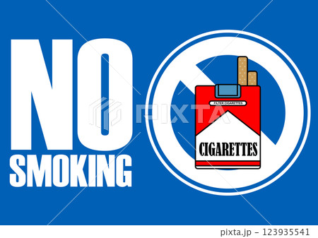貼り紙看板イラストー禁煙No Smokingー 123935541