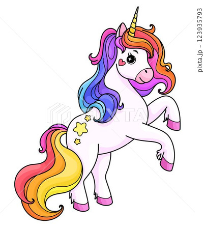 Beautiful unicorn in vector. For textiles, prints, posters, notebooks and more. 123935793