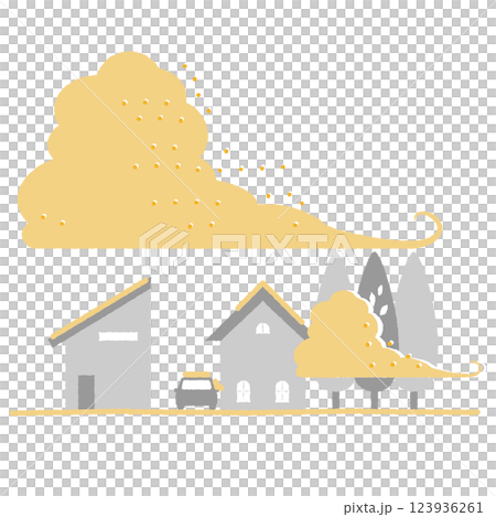 黃塵、PM2.5、花粉、空氣污染、城市形象圖 123936261
