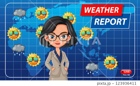Animated Weather Forecast Illustration Animated Weather Forecast Illustration 123936411
