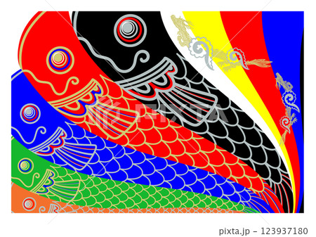 シンプルな鯉のぼりのイラスト 123937180