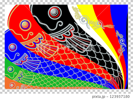 シンプルな鯉のぼりのイラスト 123937180
