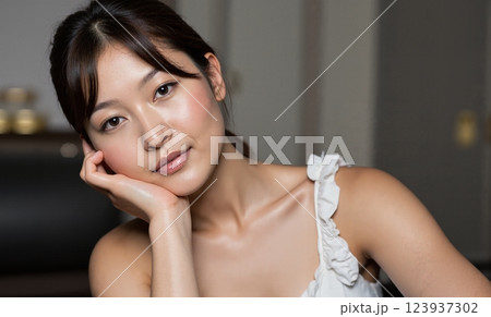 ミドル女性 シミ・ソバカス 肌荒れ悩み 123937302