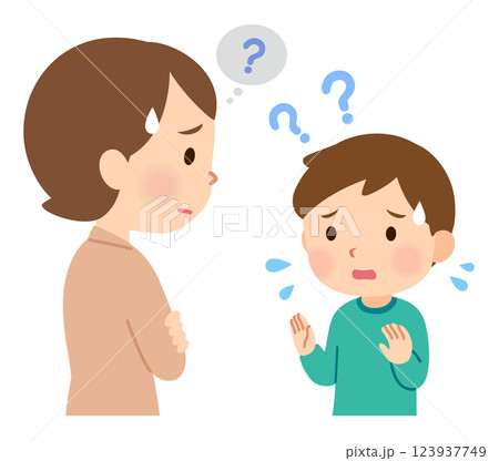 話したいことが上手く伝えられない子ども　発達障害 123937749