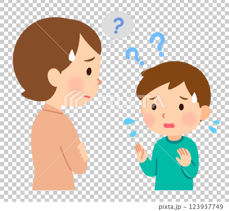 話したいことが上手く伝えられない子ども　発達障害 123937749
