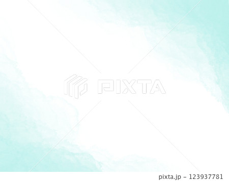ミントグリーンの淡い水彩テクスチャ背景 123937781