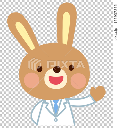 A rabbit in a white coat - A rabbit doctor 123937836