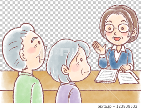 Consultation with the local comprehensive center_Counselor and elderly couple 123938332
