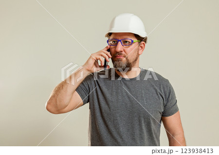 The guy shows talking on the phone 123938413
