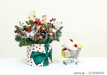 New Year's bouquet on a white background 123938433