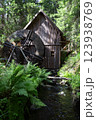 Old wooden water mill in the forest. 123938769