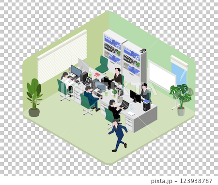 オフィスのアイソメトリックイラスト 123938787