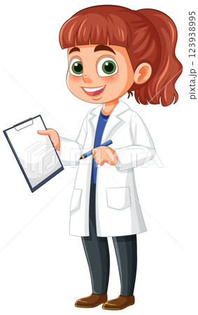 Young Scientist with Clipboard Illustration 123938995