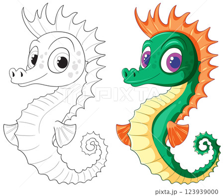 Colorful Seahorse Vector Illustration 123939000