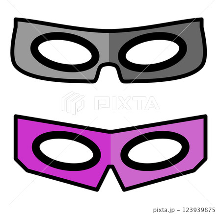 変身したヒーローなどが目につけるアイマスクのイラスト 123939875