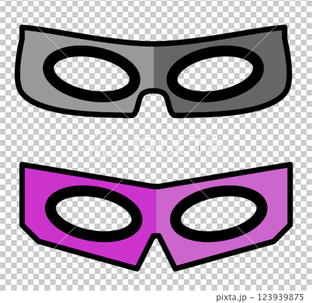 変身したヒーローなどが目につけるアイマスクのイラスト 123939875