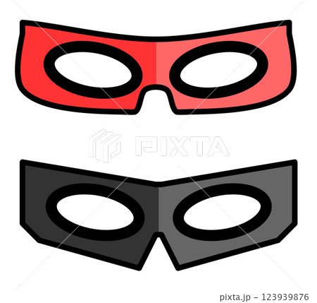 変身したヒーローなどが目につけるアイマスクのイラスト 変身したヒーローなどが目につけるアイマスクのイラスト 123939876