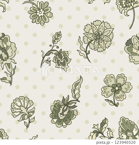 Seamless Botanical Vintage Style Pattern 123940320
