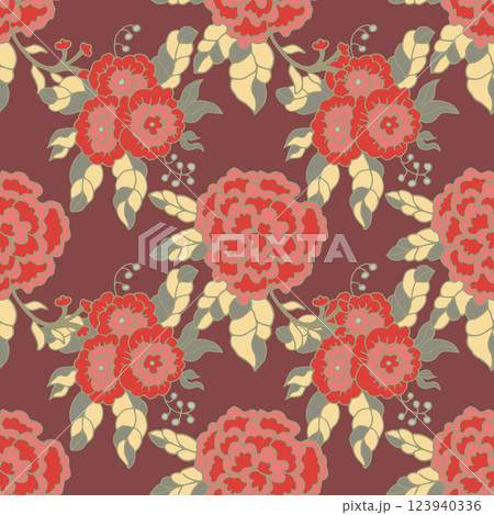 Seamless botanical pattern elegant flowers 123940336