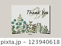 Card thank you organic hand drawn eucalyptus plant art template Card thank you organic hand drawn eucalyptus plant art template 123940618