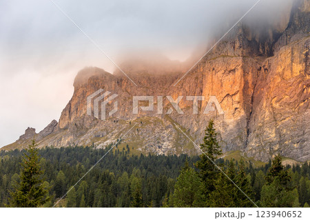 Dolomites Mountains, Gardena Pass, Italy Dolomites Mountains, Gardena Pass, Italy 123940652