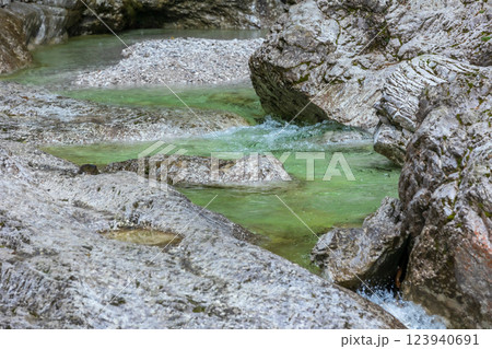 Pools of Cadini del Brenton, Dolomites, Italy 123940691