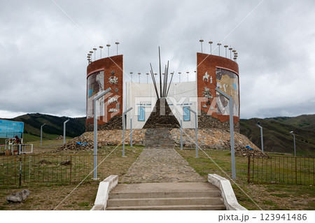 Memorial monument in the town of Kharkhorin, Mongolia Memorial monument in the town of Kharkhorin, Mongolia 123941486
