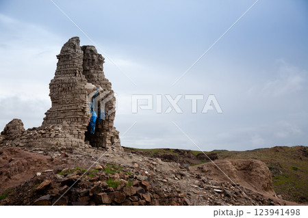 Ongi monastery ruins view, Mongolia landmark Ongi monastery ruins view, Mongolia landmark 123941498