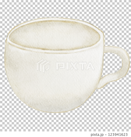 用水彩畫的白色杯子 用水彩畫的白色杯子 123941623