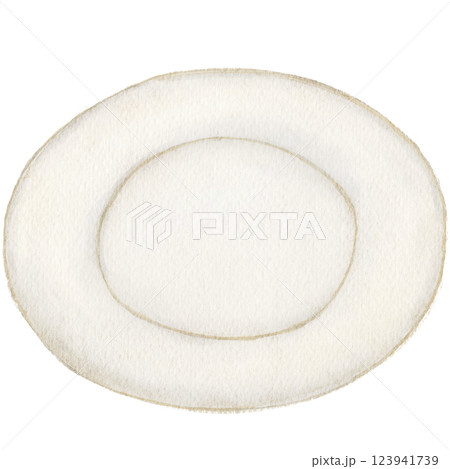 シンプルなお皿のアイコン　白 123941739