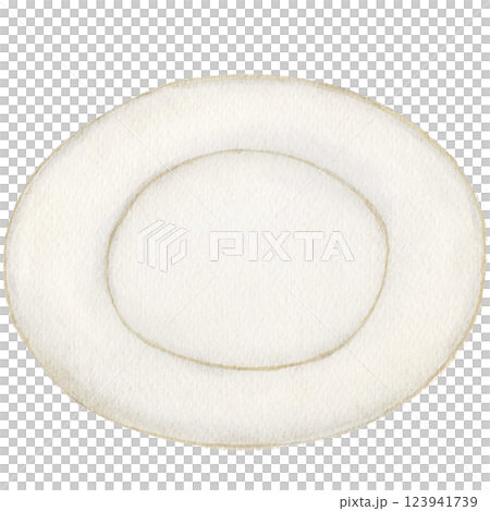 シンプルなお皿のアイコン　白 123941739