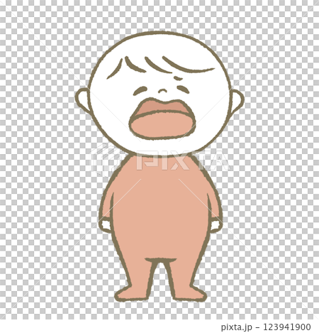 泣く子供　ピンク 123941900