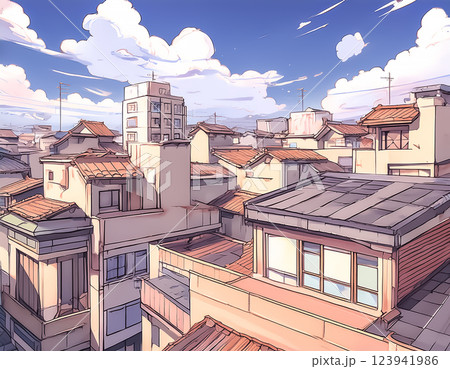 都市風景の背景イラスト素材 123941986