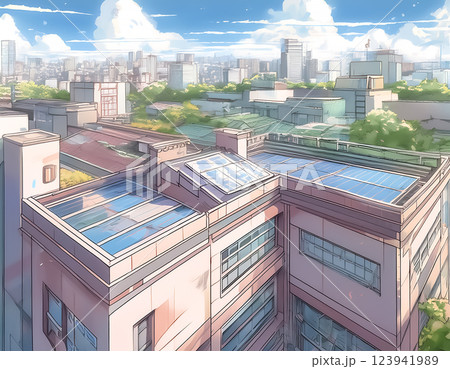 都市風景の背景イラスト素材 123941989