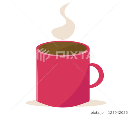 コーヒーカップ。温かいコーヒ。ベクターイラスト	 123942026