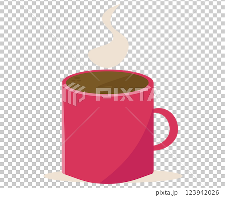 コーヒーカップ。温かいコーヒ。ベクターイラスト	 123942026
