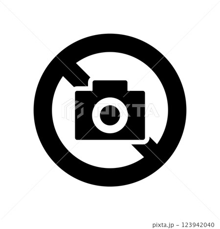 撮影禁止のアイコンイラスト 123942040