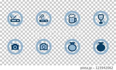 Illustration set of various prohibition icons Illustration set of various prohibition icons 123942062