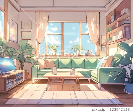 明るいリビングのイメージ素材 123942138