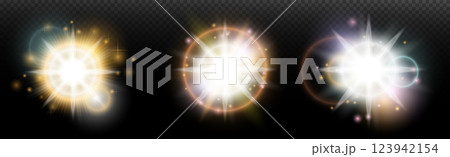 glowing light effect with particles in space, dust and sparks 123942154