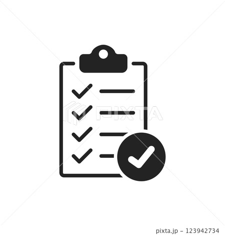 Clipboard with checklist icon in flat style. Planning and organization of work vector illustration on isolated background. Document sign business concept. Clipboard with checklist icon in flat style. Planning and organization of work vector illustration on isolated background. Document sign business concept. 123942734
