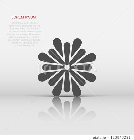 Flower leaf icon in flat style. Magnolia, dahlia vector illustration on white isolated background. Plant blossom business concept. 123943251