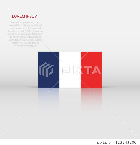 France flag icon in flat style. National sign vector illustration. Politic business concept. 123943280