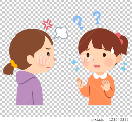 話したいことが上手く伝えられない子ども　発達障害 123943332