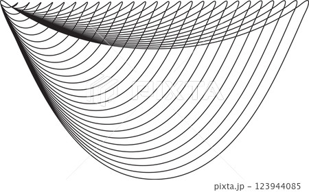 Liquid shape made of lines blend effect. Technology concept 123944085