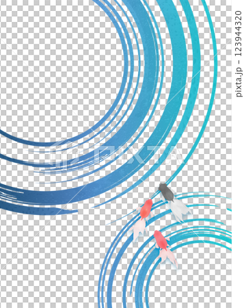 涼爽的夏日海浪和金魚插畫 123944320