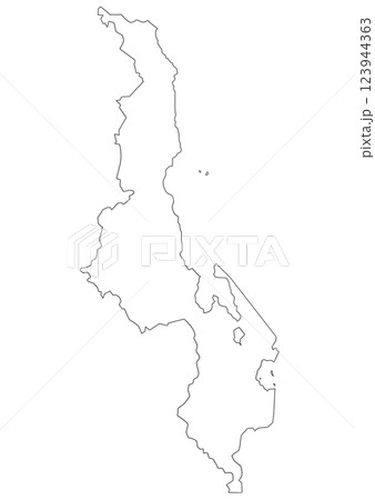 白地図　マラウイ 123944363