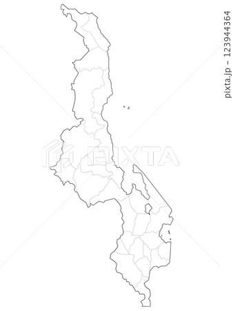 白地図　マラウイ 123944364