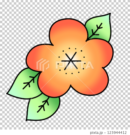 Simple cute plum illustration 123944412