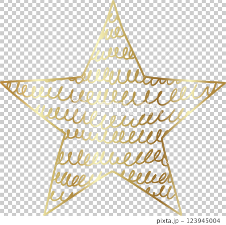 Gold star icon set. Hand drawn style 123945004